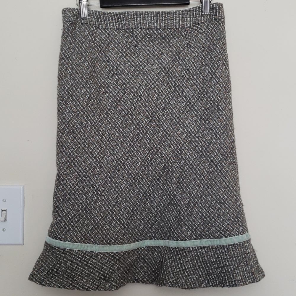 GAP Brown and Blue Wool Skirt - Picture 6 of 11